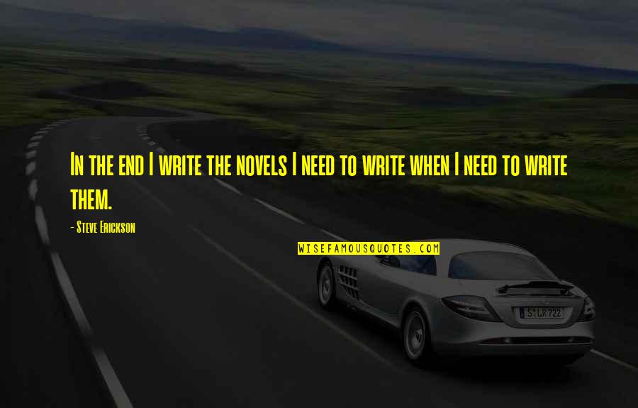 Erickson Quotes By Steve Erickson: In the end I write the novels I