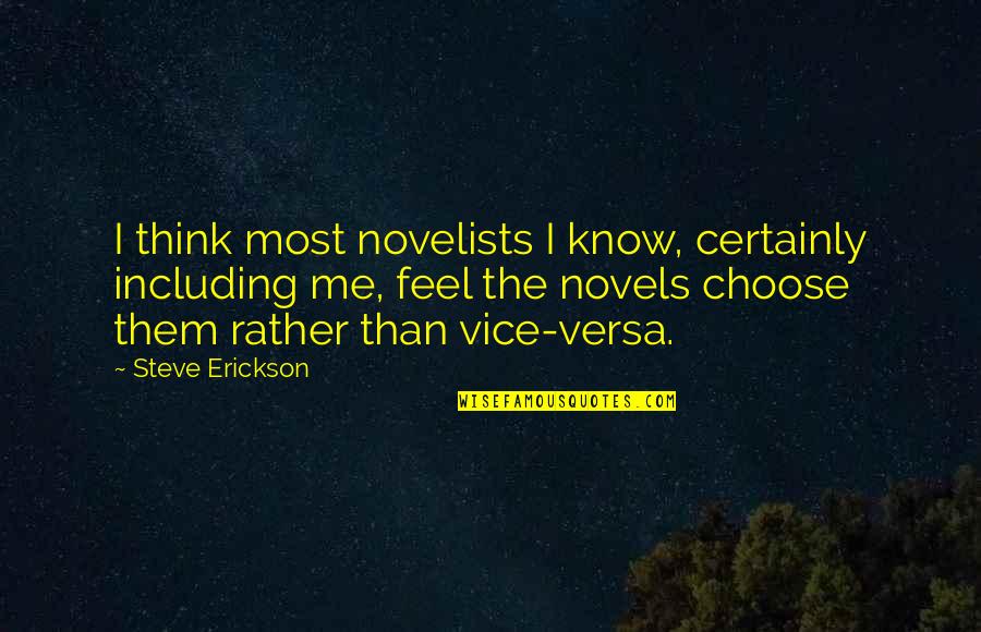 Erickson Quotes By Steve Erickson: I think most novelists I know, certainly including
