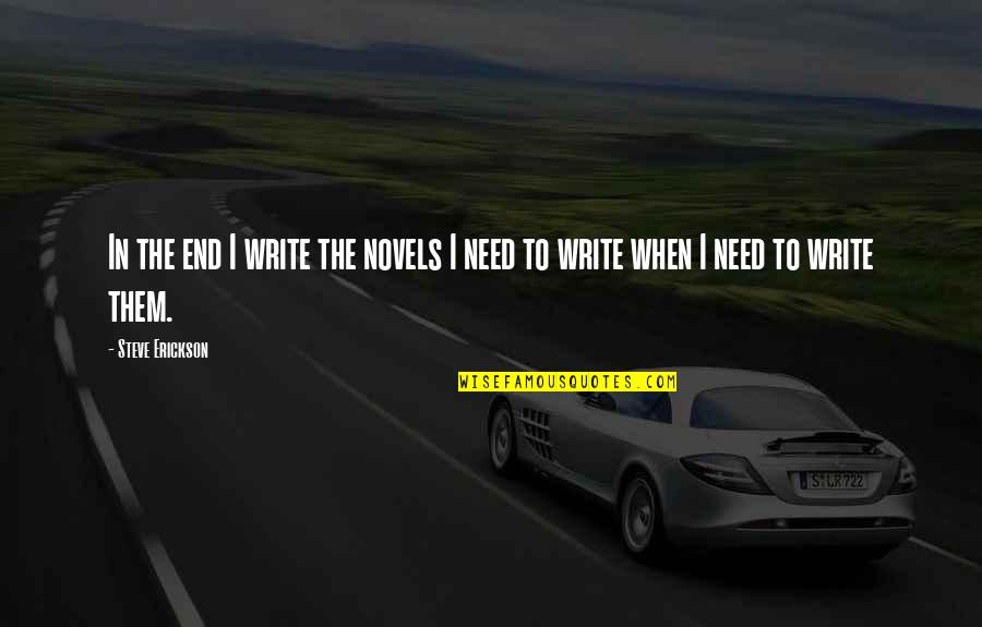 Erickson's Quotes By Steve Erickson: In the end I write the novels I