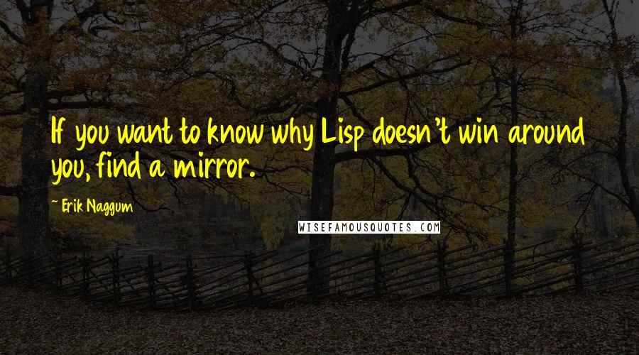 Erik Naggum quotes: If you want to know why Lisp doesn't win around you, find a mirror.