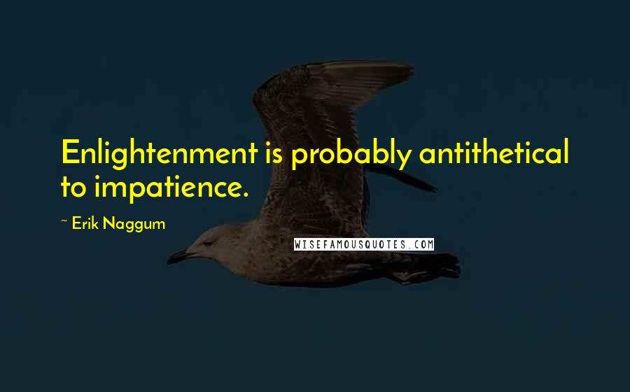 Erik Naggum quotes: Enlightenment is probably antithetical to impatience.