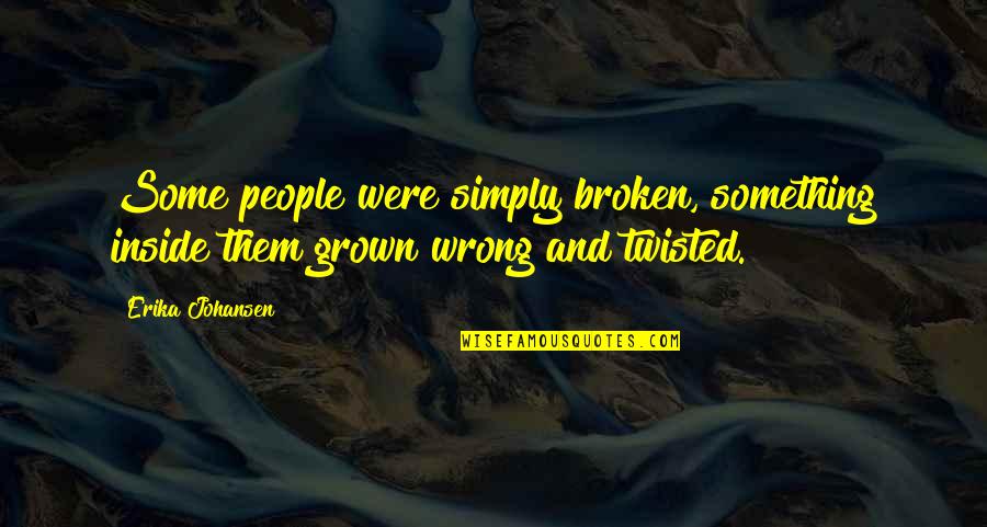 Erika Johansen Quotes By Erika Johansen: Some people were simply broken, something inside them