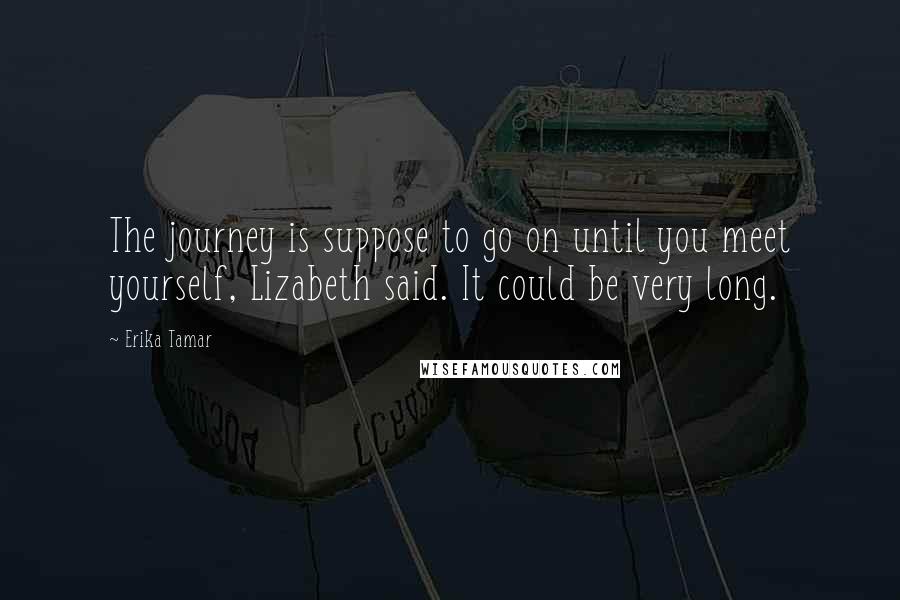 Erika Tamar quotes: The journey is suppose to go on until you meet yourself, Lizabeth said. It could be very long. Erika Tamar quotes: The journey is suppose to go on until you meet yourself, Lizabeth said. It could be very long.