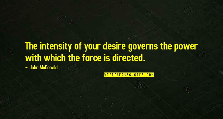 Eriksen Marine Quotes By John McDonald: The intensity of your desire governs the power