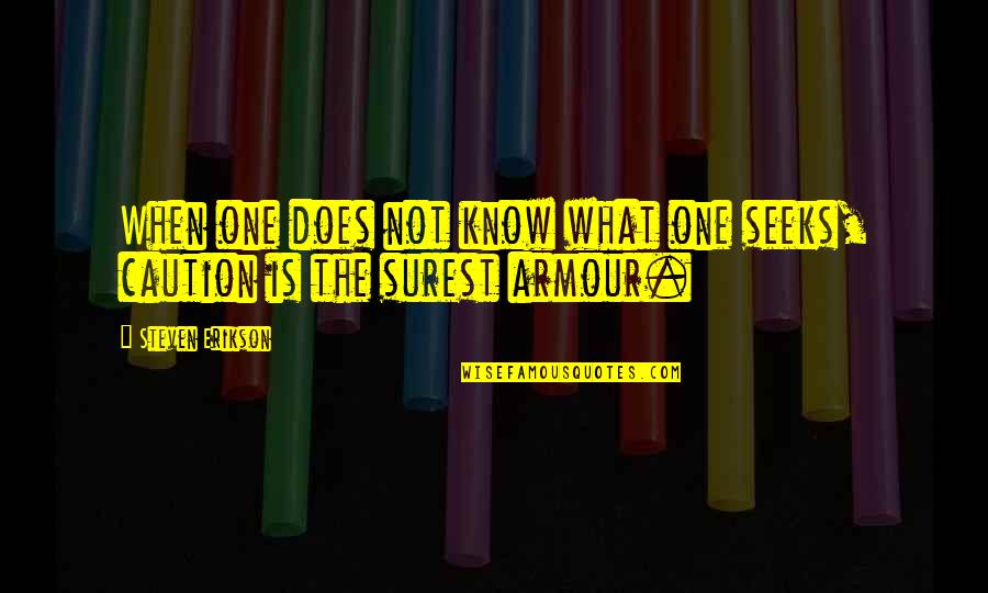Erikson Quotes By Steven Erikson: When one does not know what one seeks, Erikson Quotes By Steven Erikson: When one does not know what one seeks,