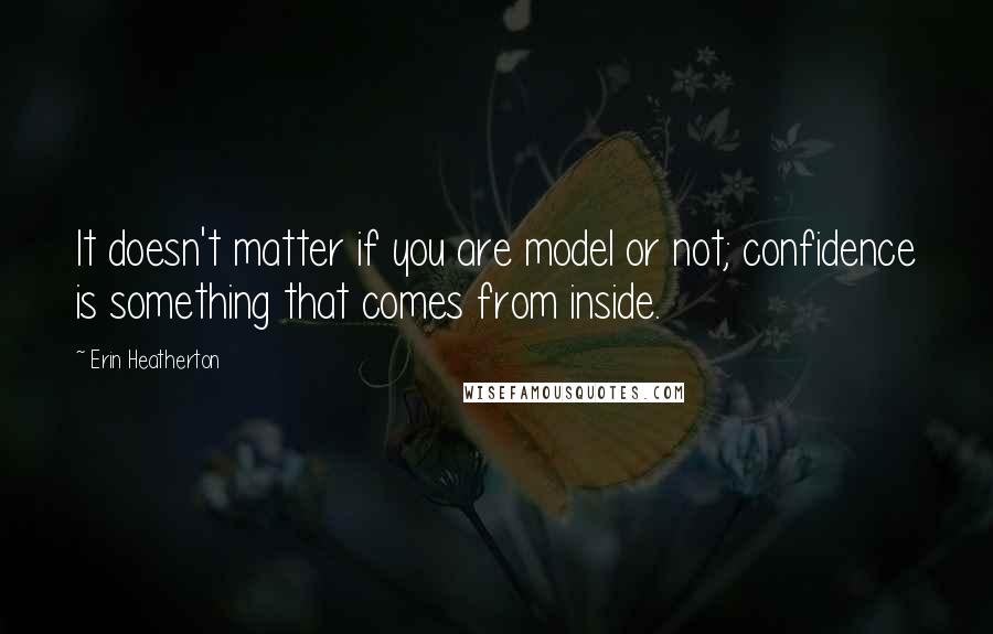 Erin Heatherton quotes: It doesn't matter if you are model or not; confidence is something that comes from inside.