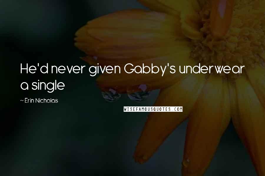 Erin Nicholas quotes: He'd never given Gabby's underwear a single