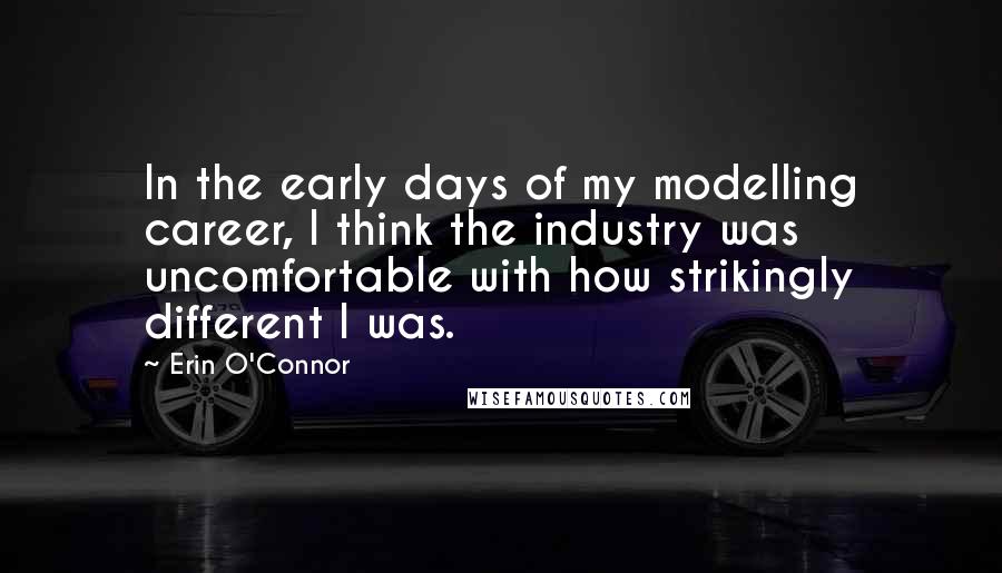 Erin O'Connor quotes: In the early days of my modelling career, I think the industry was uncomfortable with how strikingly different I was.