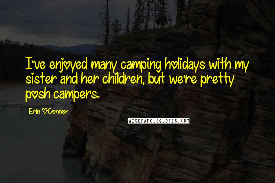 Erin O'Connor quotes: I've enjoyed many camping holidays with my sister and her children, but we're pretty posh campers.