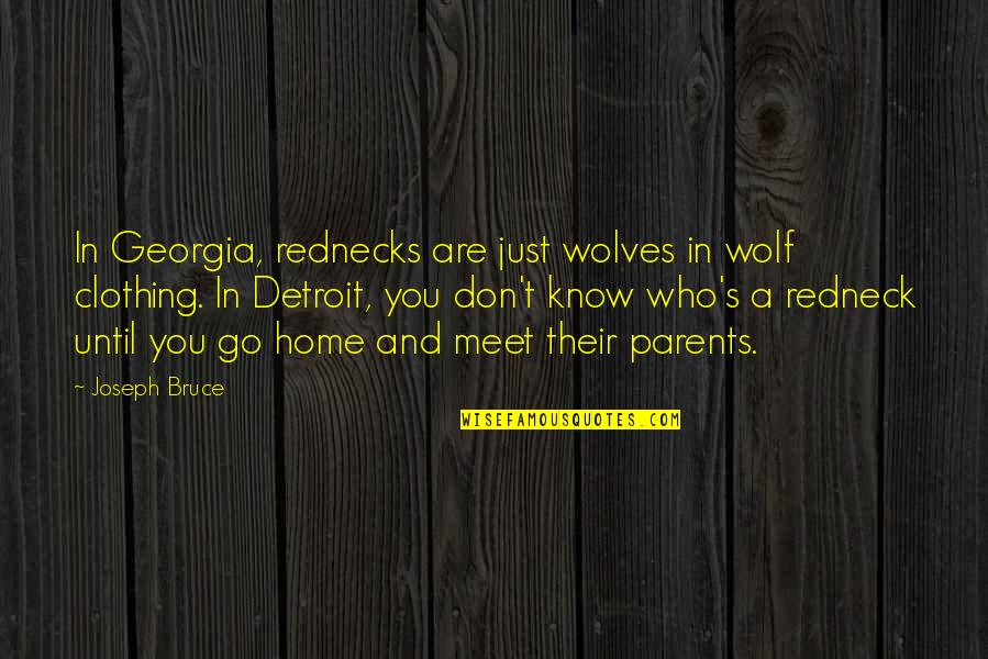 Eringis Math Quotes By Joseph Bruce: In Georgia, rednecks are just wolves in wolf