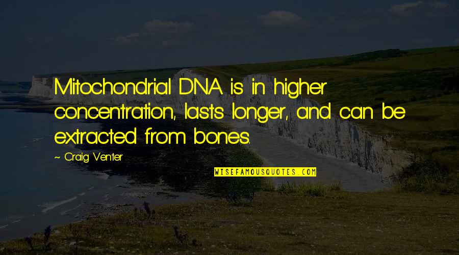 Erizo Animado Quotes By Craig Venter: Mitochondrial DNA is in higher concentration, lasts longer, Erizo Animado Quotes By Craig Venter: Mitochondrial DNA is in higher concentration, lasts longer,