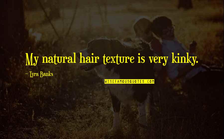 Erkennen Perfekt Quotes By Tyra Banks: My natural hair texture is very kinky. Erkennen Perfekt Quotes By Tyra Banks: My natural hair texture is very kinky.
