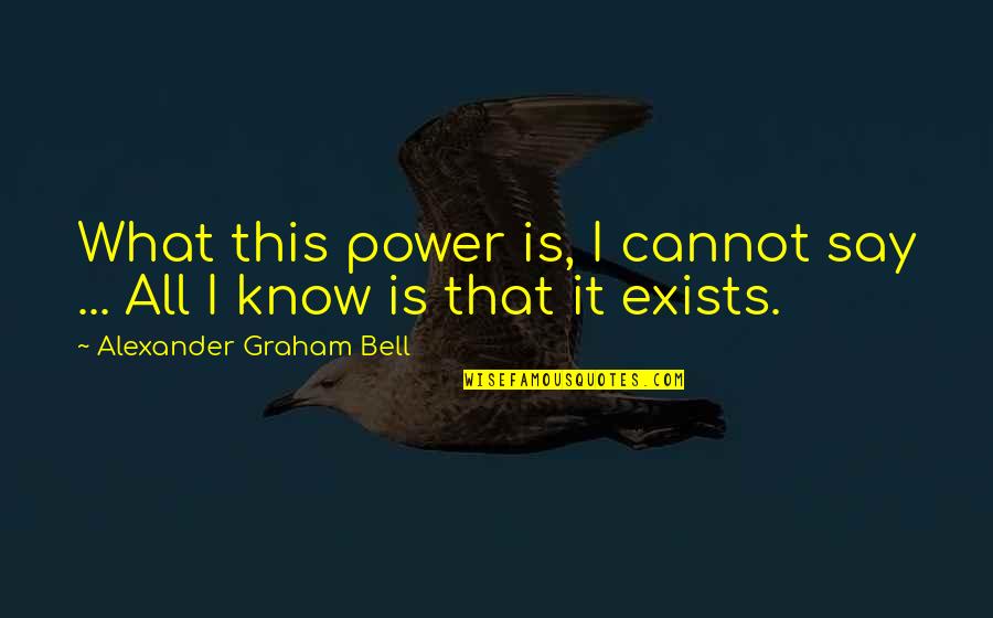 Erlebst Quotes By Alexander Graham Bell: What this power is, I cannot say ...