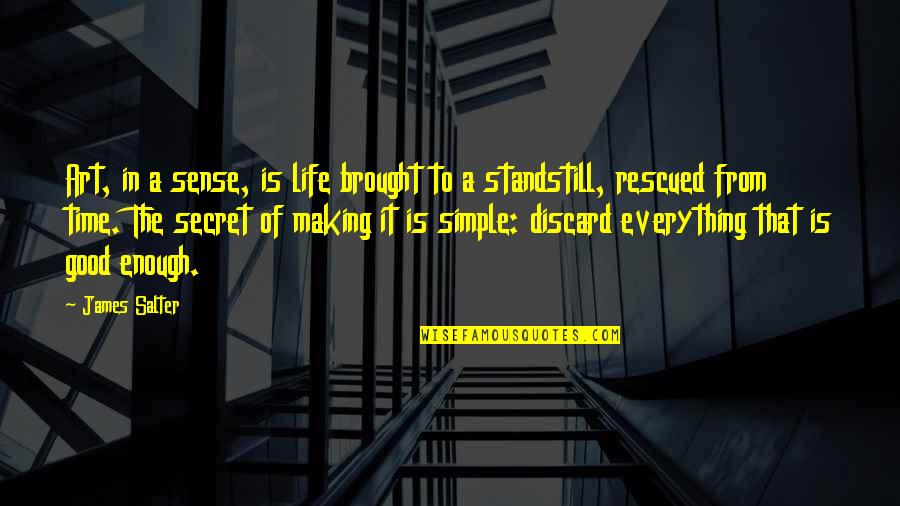 Erlihija Quotes By James Salter: Art, in a sense, is life brought to