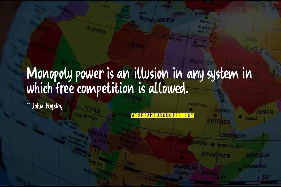 Erma Bombeck Cleaning Quotes By John Pugsley: Monopoly power is an illusion in any system