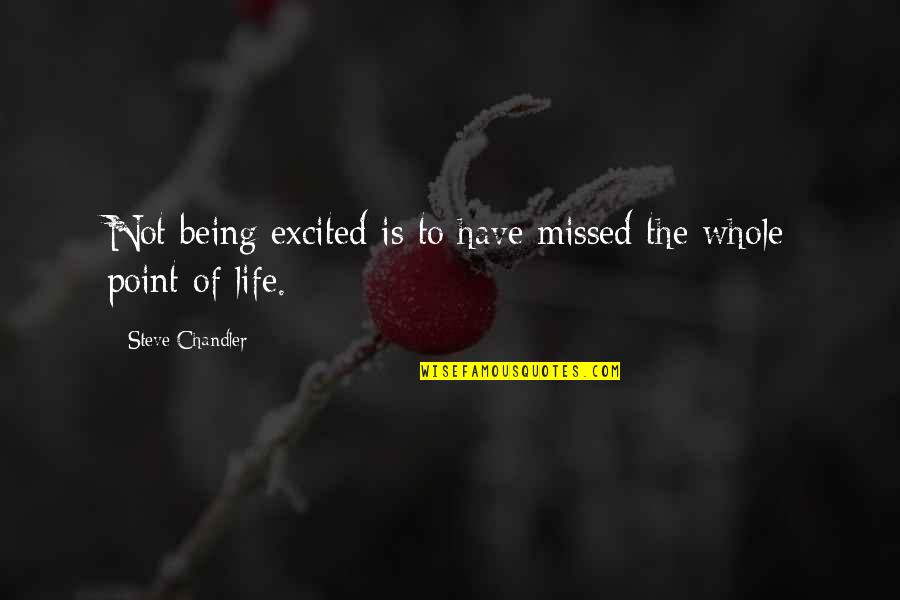 Erminie Izzo Quotes By Steve Chandler: Not being excited is to have missed the Erminie Izzo Quotes By Steve Chandler: Not being excited is to have missed the