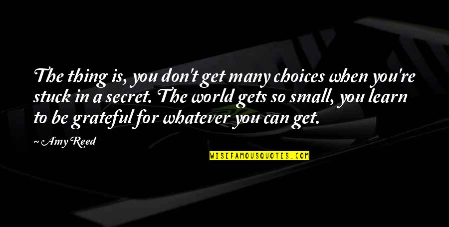 Erminie Wheeler Voegelin Quotes By Amy Reed: The thing is, you don't get many choices Erminie Wheeler Voegelin Quotes By Amy Reed: The thing is, you don't get many choices