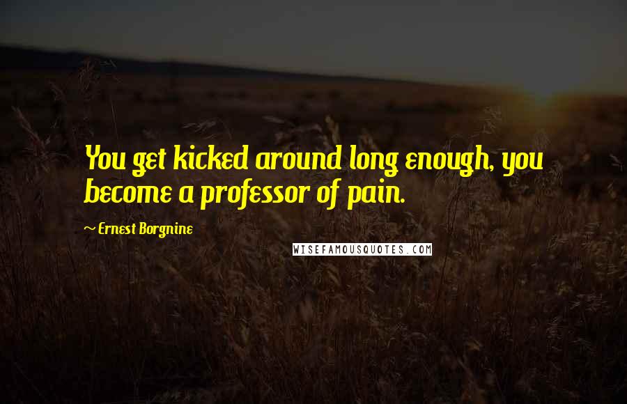 Ernest Borgnine quotes: You get kicked around long enough, you become a professor of pain.