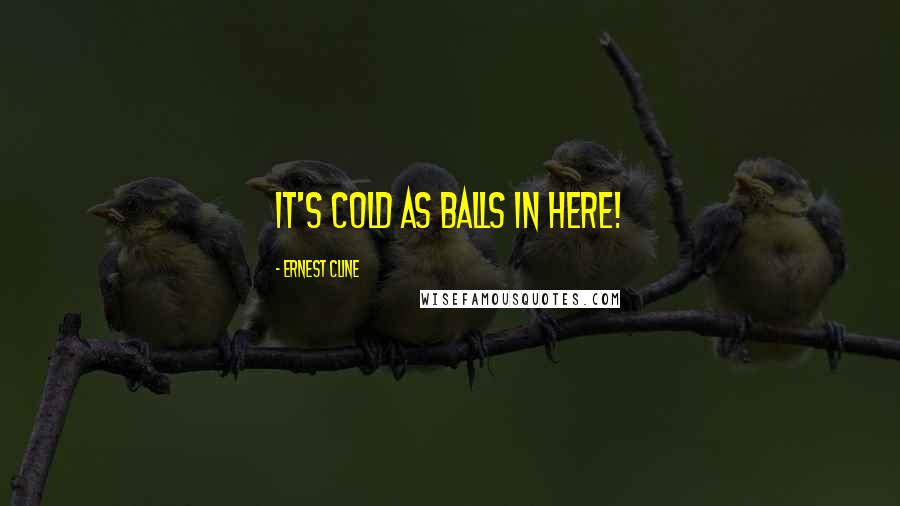 Ernest Cline quotes: It's cold as balls in here!