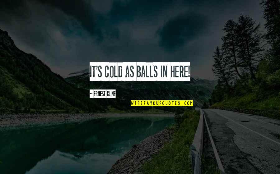 Ernest Cline Quotes By Ernest Cline: It's cold as balls in here!