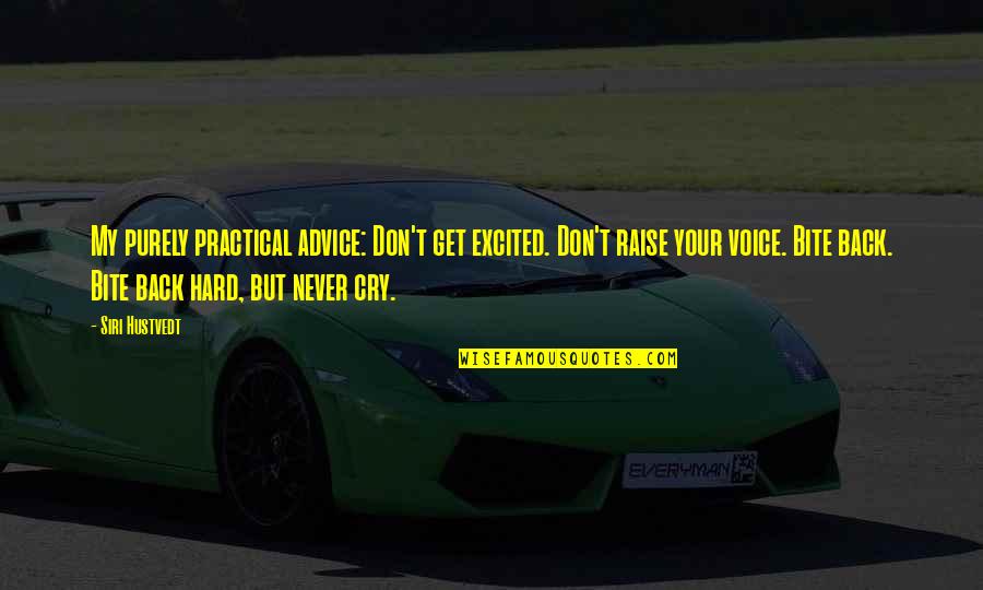 Ernest L Boyer Quotes By Siri Hustvedt: My purely practical advice: Don't get excited. Don't