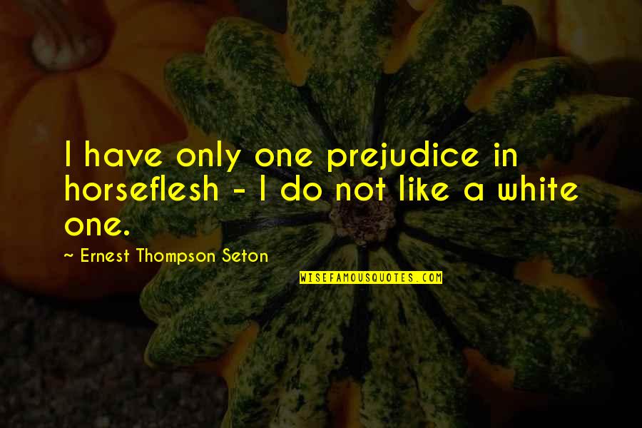Ernest Seton Quotes By Ernest Thompson Seton: I have only one prejudice in horseflesh -