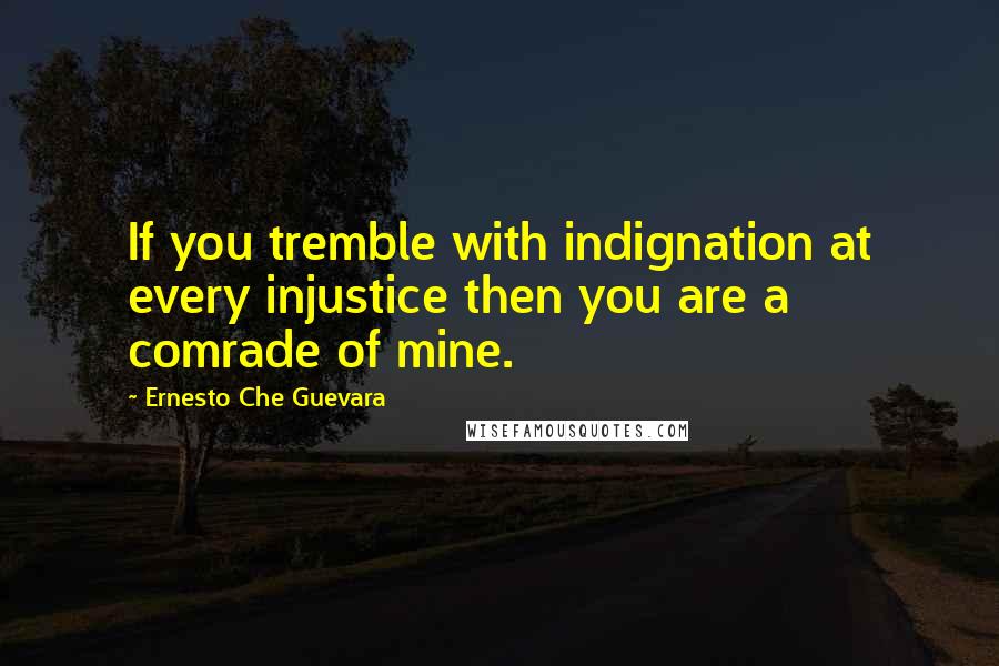 Ernesto Che Guevara quotes: If you tremble with indignation at every injustice then you are a comrade of mine.