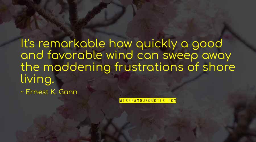 Ernest's Quotes By Ernest K. Gann: It's remarkable how quickly a good and favorable