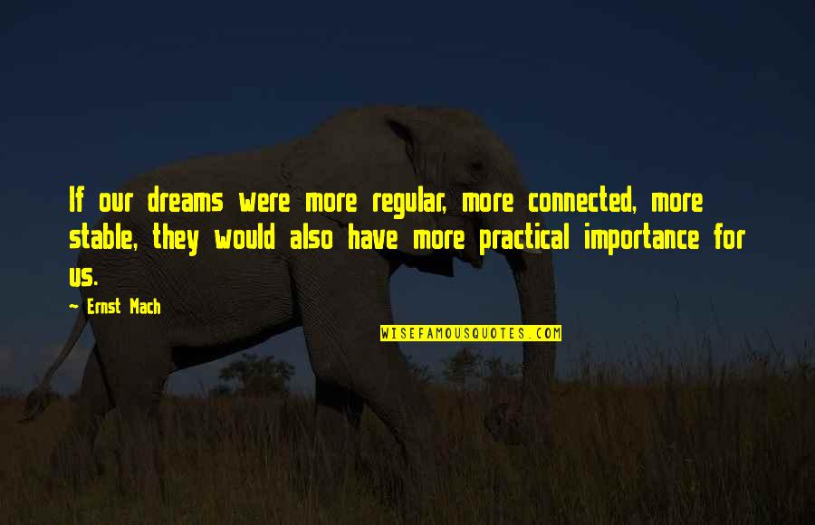 Ernst Mach Quotes By Ernst Mach: If our dreams were more regular, more connected,