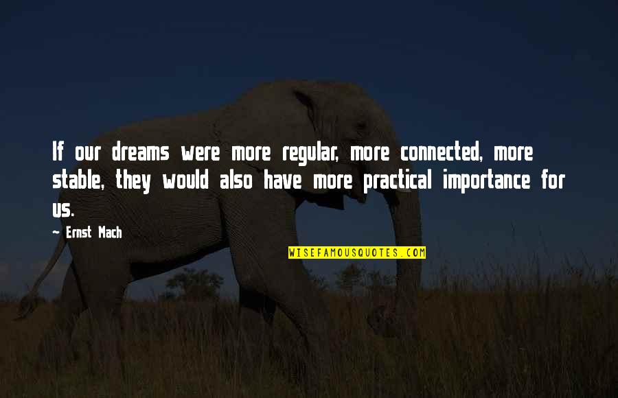 Ernst Quotes By Ernst Mach: If our dreams were more regular, more connected, Ernst Quotes By Ernst Mach: If our dreams were more regular, more connected,