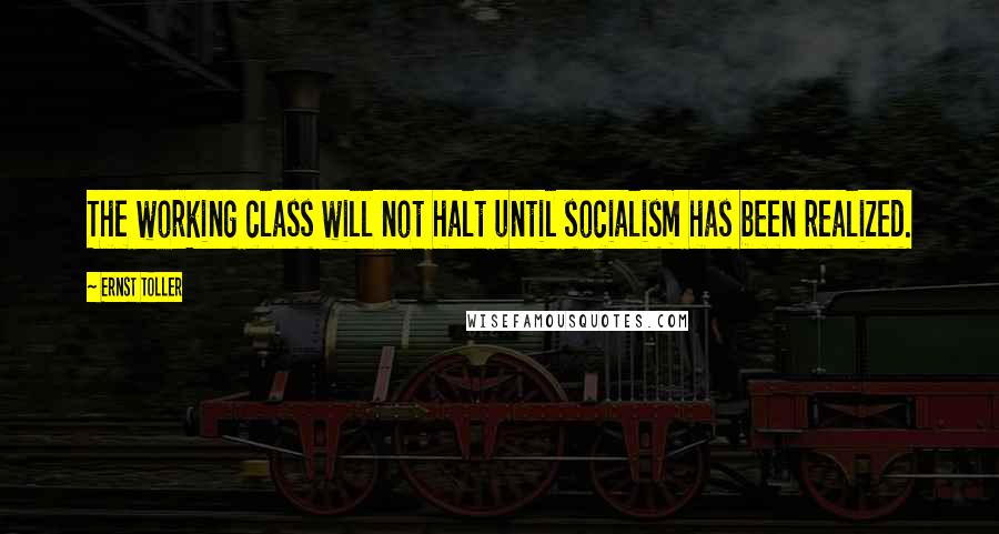 Ernst Toller quotes: The working class will not halt until socialism has been realized.