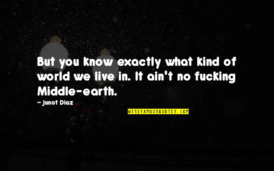 Eroin Nedir Quotes By Junot Diaz: But you know exactly what kind of world