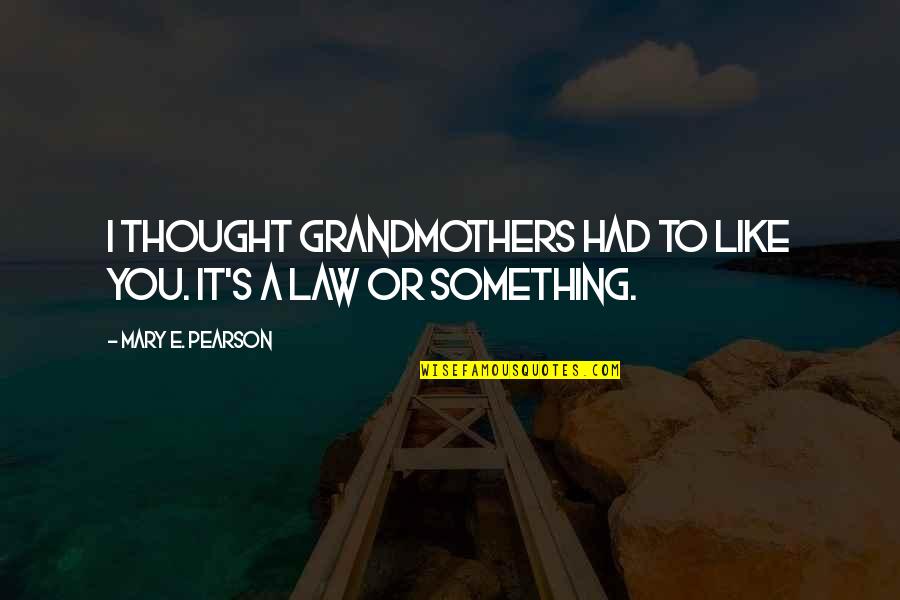 Erramanzil Quotes By Mary E. Pearson: I thought grandmothers had to like you. It's