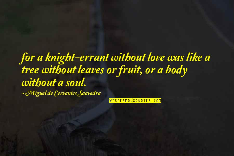 Errant Knight Quotes By Miguel De Cervantes Saavedra: for a knight-errant without love was like a