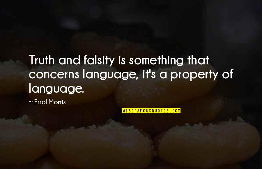 Errol's Quotes By Errol Morris: Truth and falsity is something that concerns language,