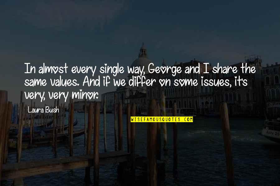 Error Code Love Quotes By Laura Bush: In almost every single way, George and I