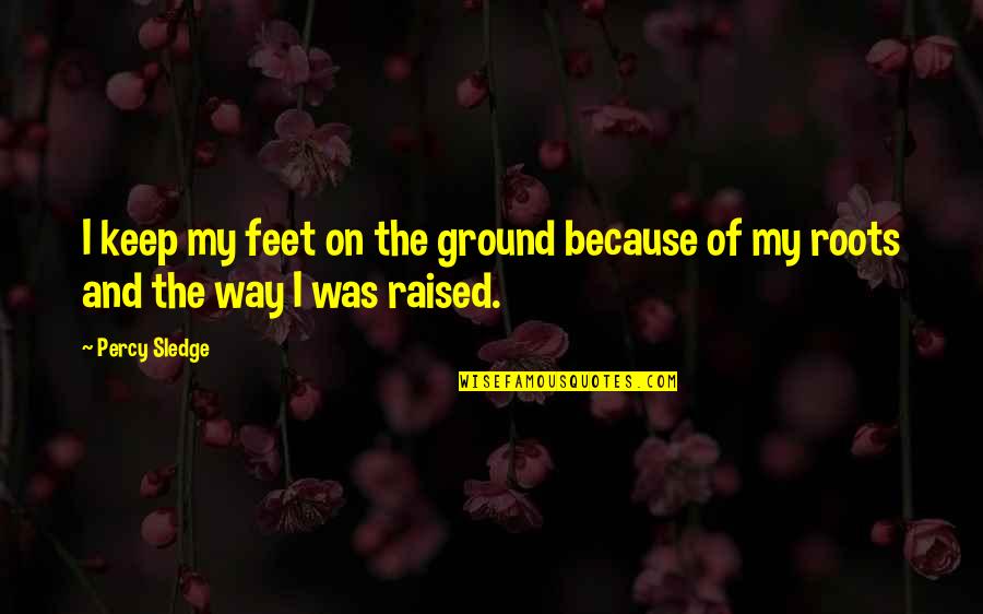 Erupciones Quotes By Percy Sledge: I keep my feet on the ground because