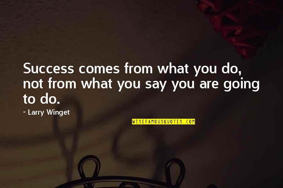 Erwan Le Corre Quotes By Larry Winget: Success comes from what you do, not from