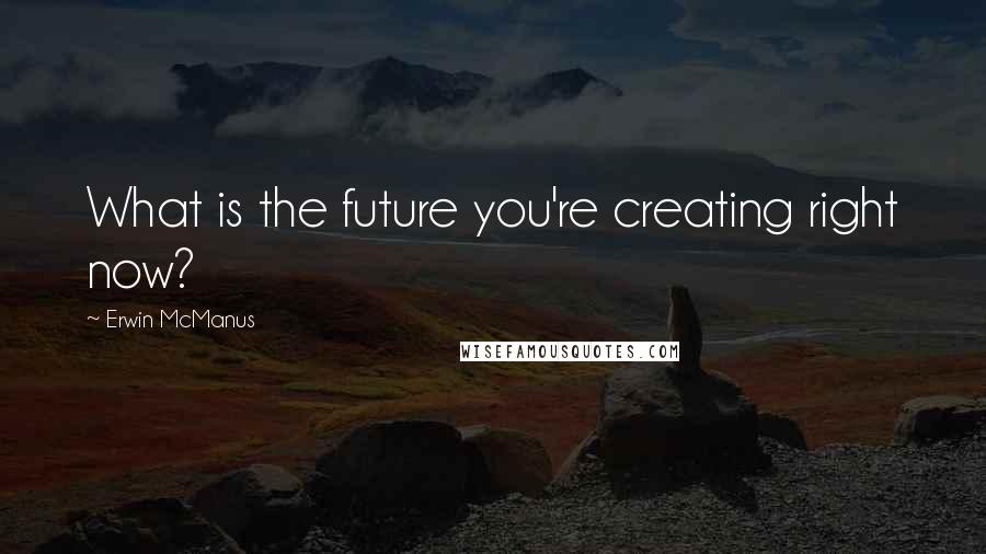 Erwin McManus quotes: What is the future you're creating right now?