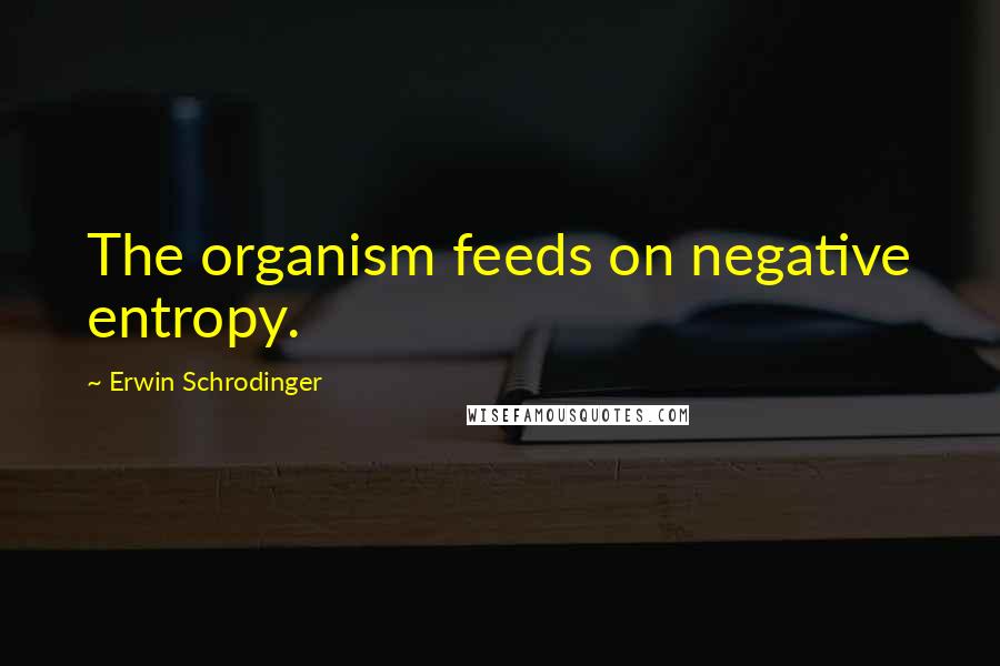 Erwin Schrodinger quotes: The organism feeds on negative entropy.