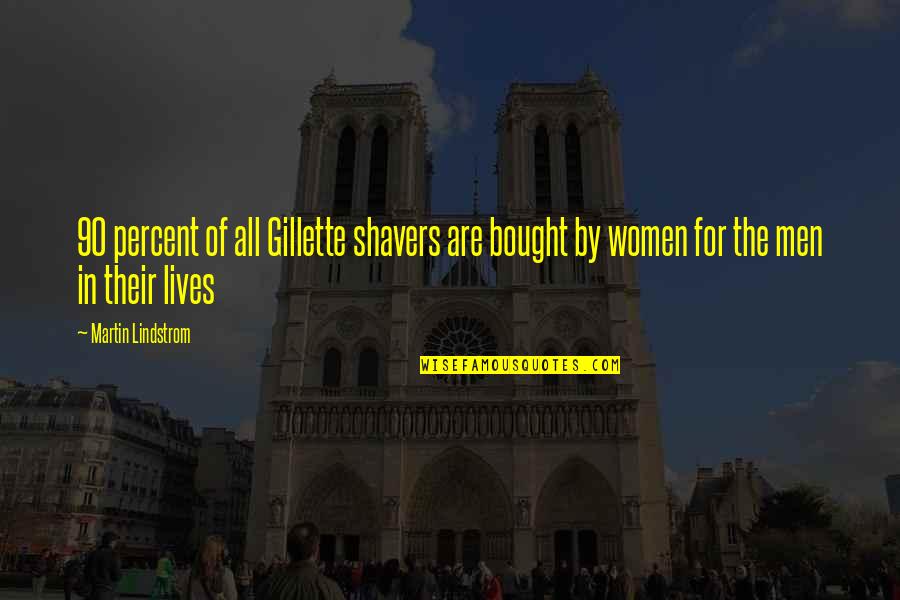 Erzsebethelyi Quotes By Martin Lindstrom: 90 percent of all Gillette shavers are bought Erzsebethelyi Quotes By Martin Lindstrom: 90 percent of all Gillette shavers are bought