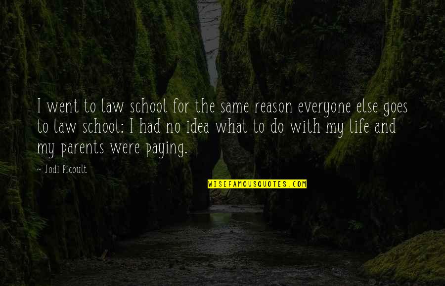 Esarco Guns Quotes By Jodi Picoult: I went to law school for the same Esarco Guns Quotes By Jodi Picoult: I went to law school for the same