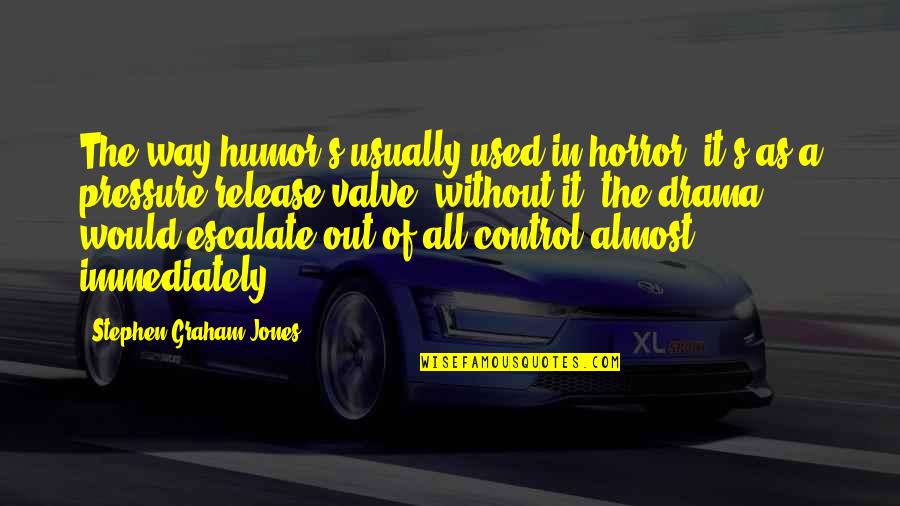 Escalate Quotes By Stephen Graham Jones: The way humor's usually used in horror, it's Escalate Quotes By Stephen Graham Jones: The way humor's usually used in horror, it's