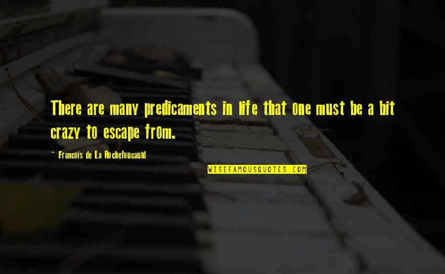 Escape From La Quotes By Francois De La Rochefoucauld: There are many predicaments in life that one