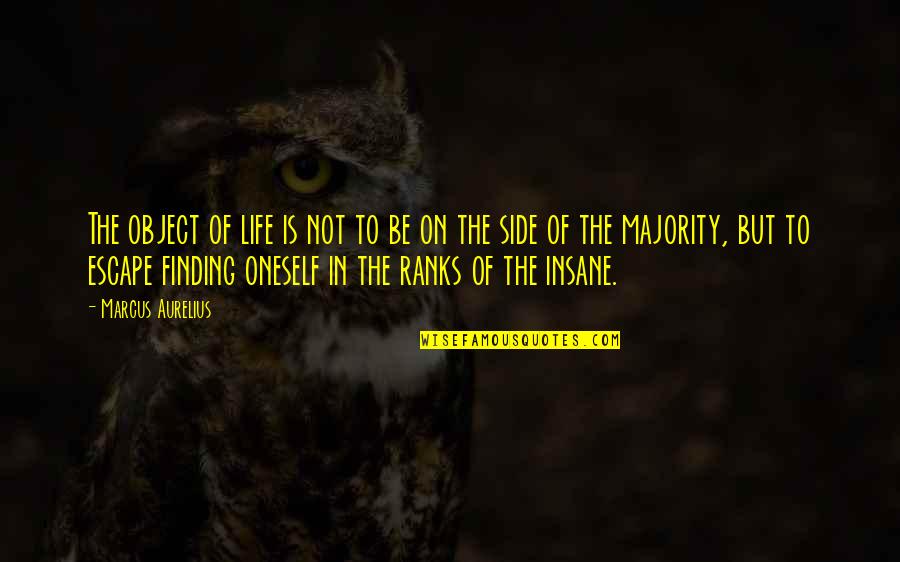 Escape Of Quotes By Marcus Aurelius: The object of life is not to be