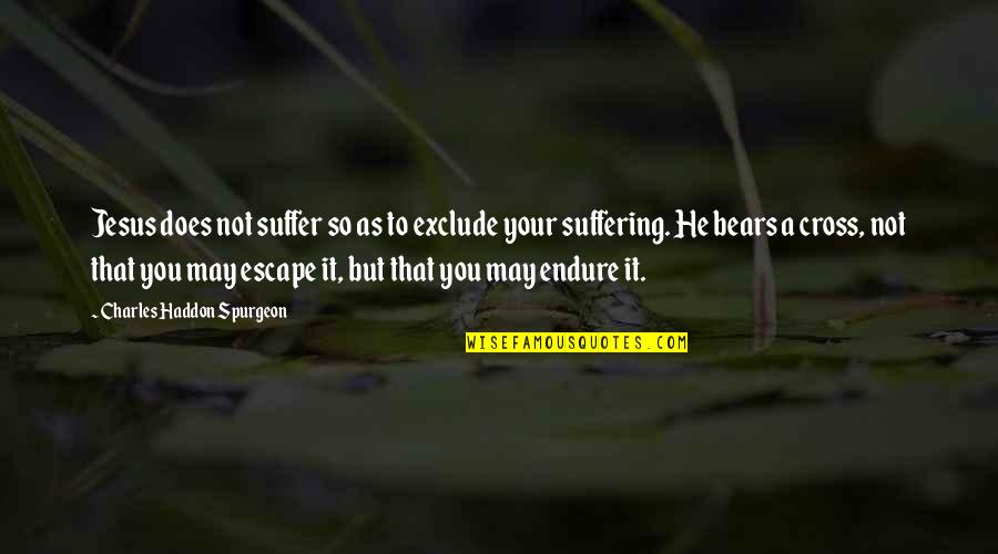 Escape Suffering Quotes By Charles Haddon Spurgeon: Jesus does not suffer so as to exclude