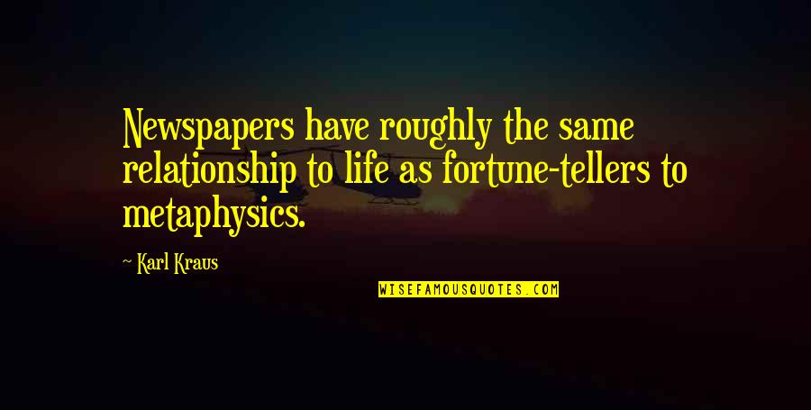 Escaping Reality In Dreams Quotes By Karl Kraus: Newspapers have roughly the same relationship to life