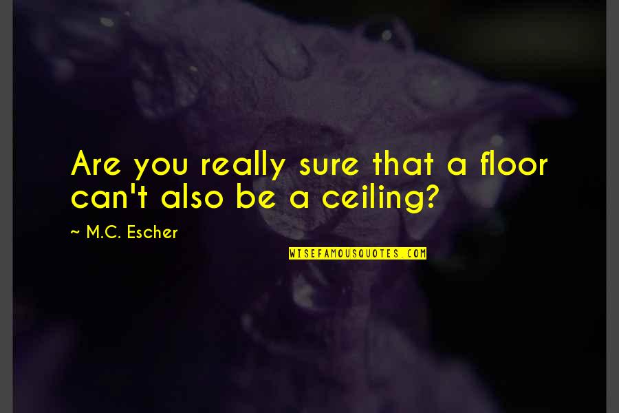 Escher's Quotes By M.C. Escher: Are you really sure that a floor can't