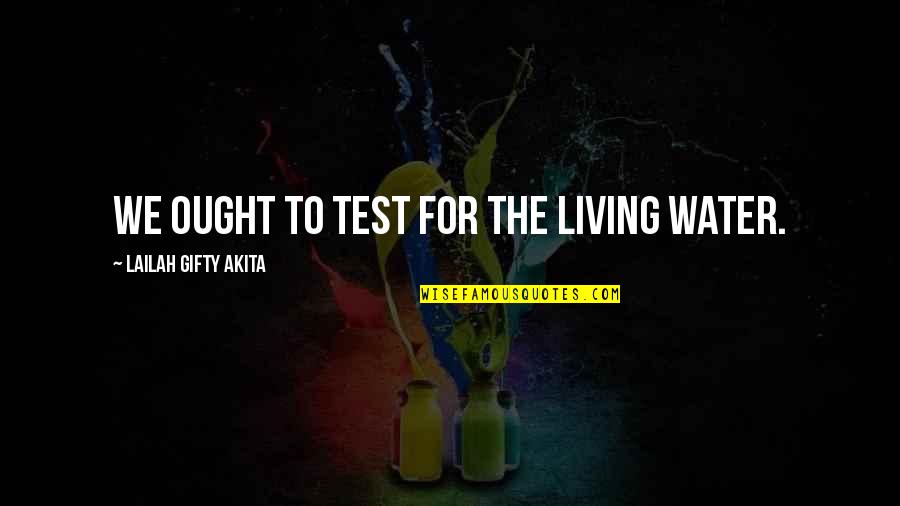 Esclusivo O Quotes By Lailah Gifty Akita: We ought to test for the living water.