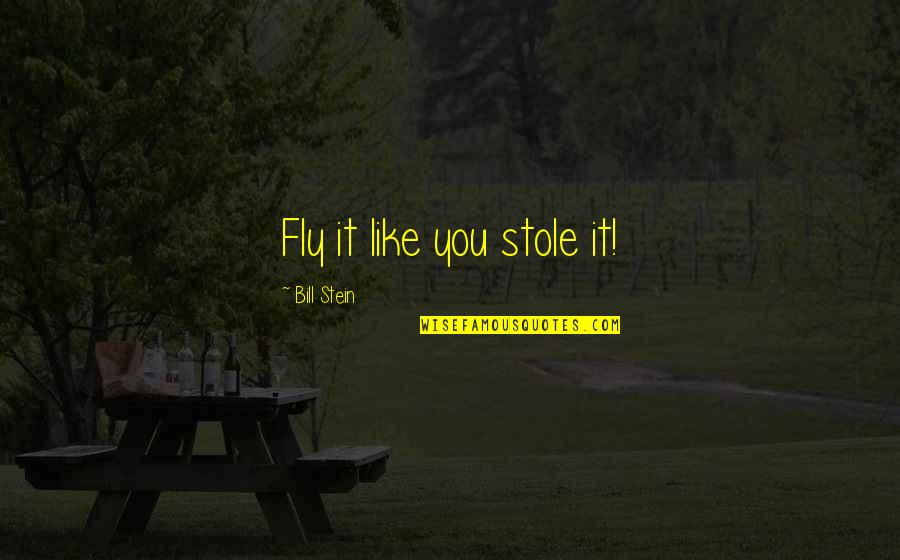 Escocesa Quotes By Bill Stein: Fly it like you stole it!